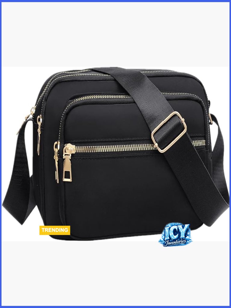 Nylon Crossbody Bag With Multiple Compartments Waterproof Lightweight